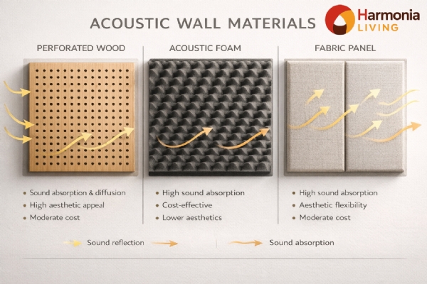 So sánh tấm ốp tường cách âm: Gỗ, mút trứng hay vải nỉ?